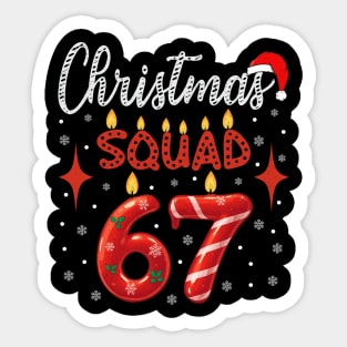 Funny 67 Meme Christmas Squad Humor Retro Holiday Sticker